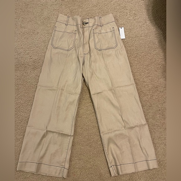 Anthropologie Pants - NWT Anthropologie Maeve The Colette Linen Crop Wide Leg Pants, 32